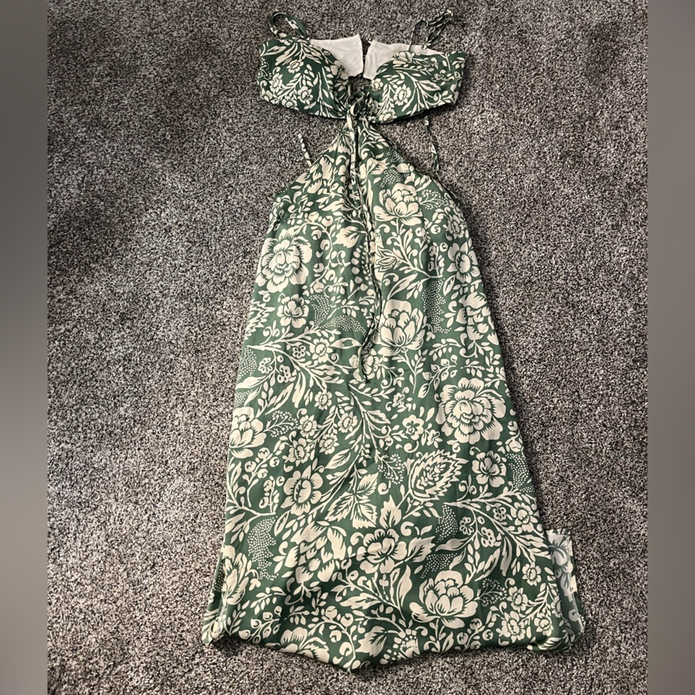 Long green Hawaiian dress